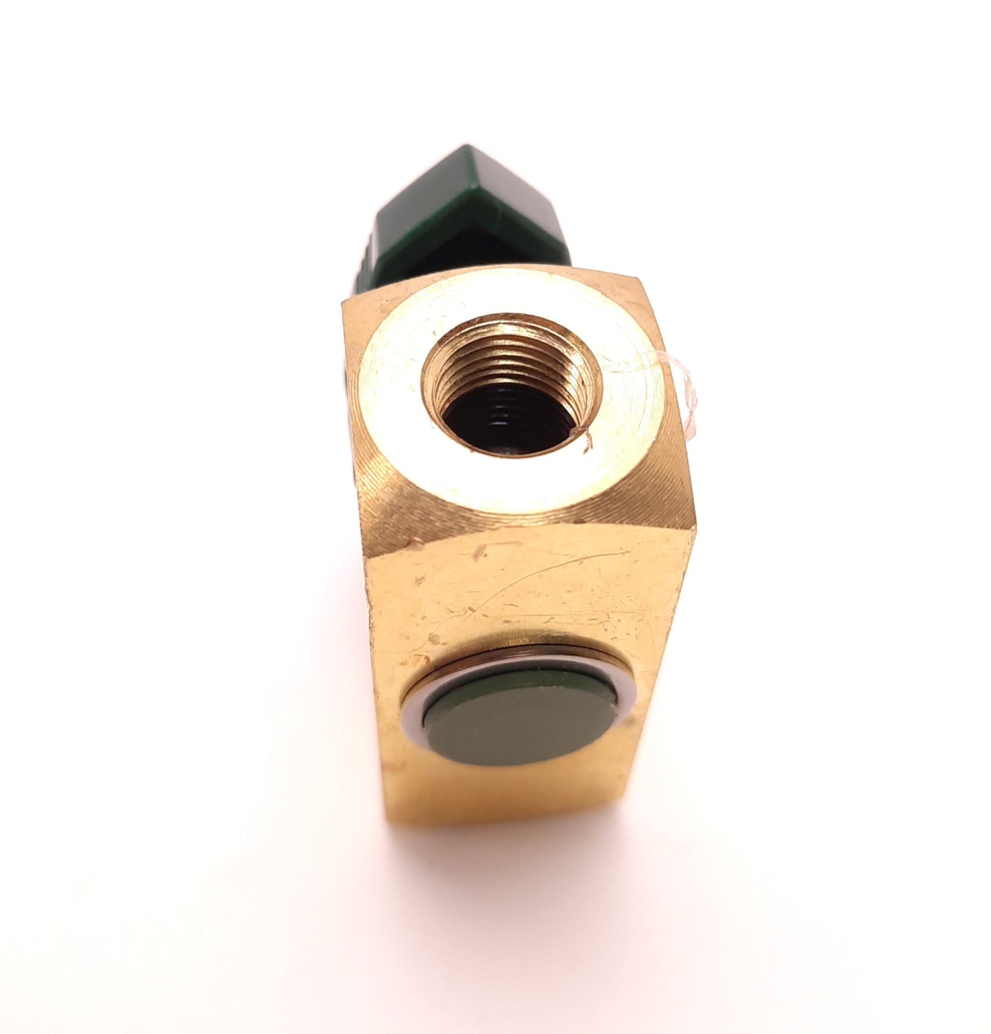 Used Swagelok B-2P4T4 Straight Brass Ball Valve, 1/8" Female NPT, Quarter Turn