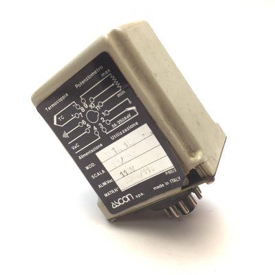 Used Ascon Spa. SRTR 1E Control Relay, Power: 110VAC, Base: 11-Pin, Made in Italy