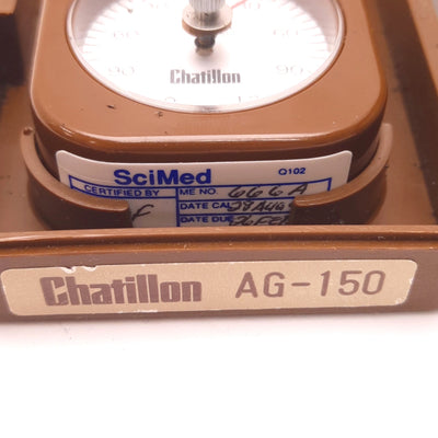 Used Ametek Chatillon AG-150 Analog Force Gauge, 150x5g Capacity, Peak Capture