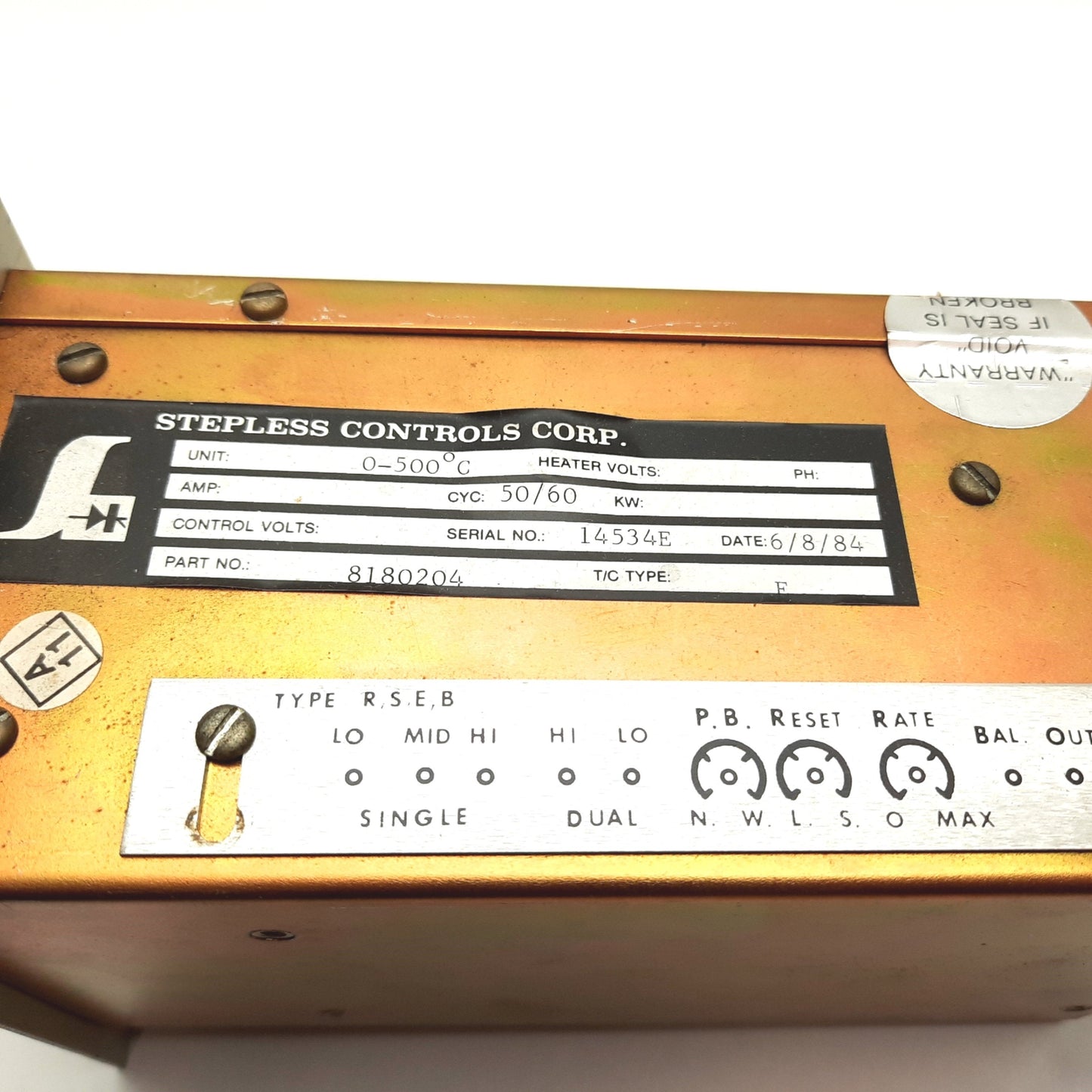 Used Stepless Controls 402 Accutrol 400 Temperature Controller, Type E, 0-500°C