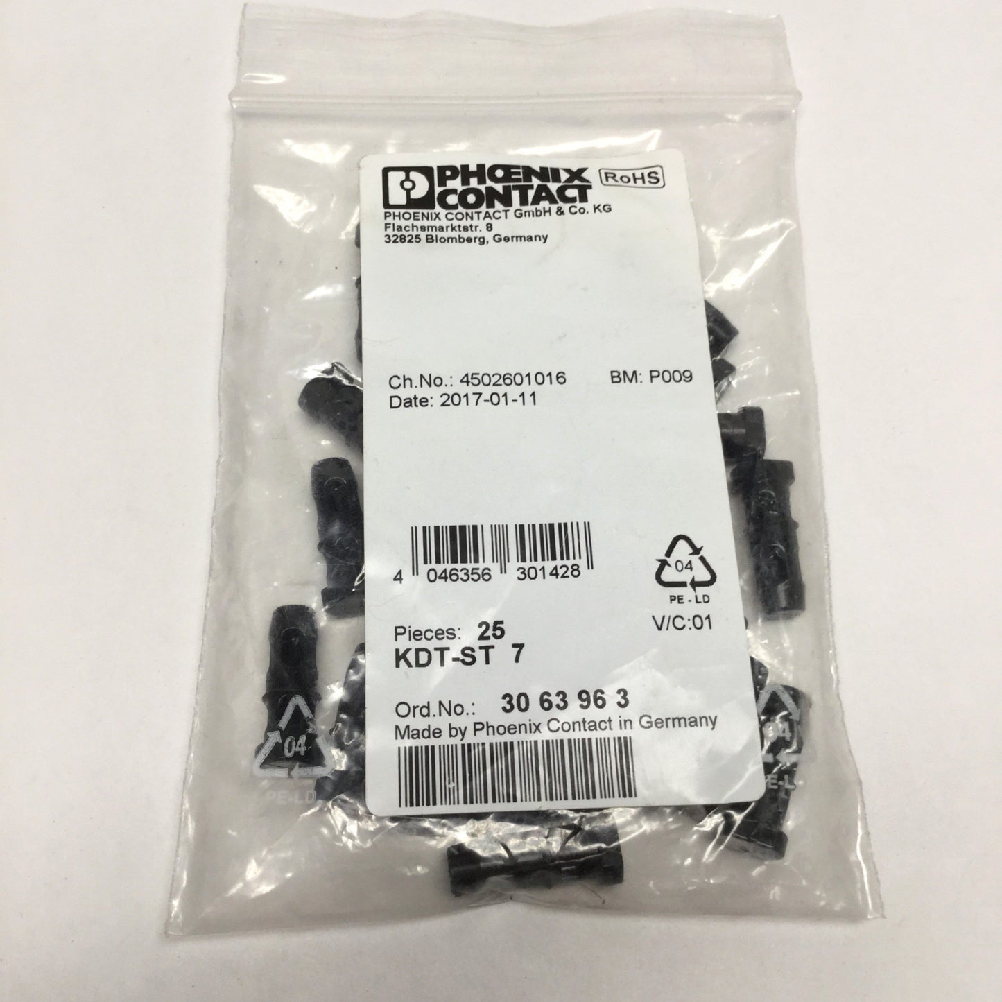 New Lot of 25 Phoenix KDT-ST 7 Cable Gland Seal Sleeve Filler Plugs, Ø7mm x 25mm