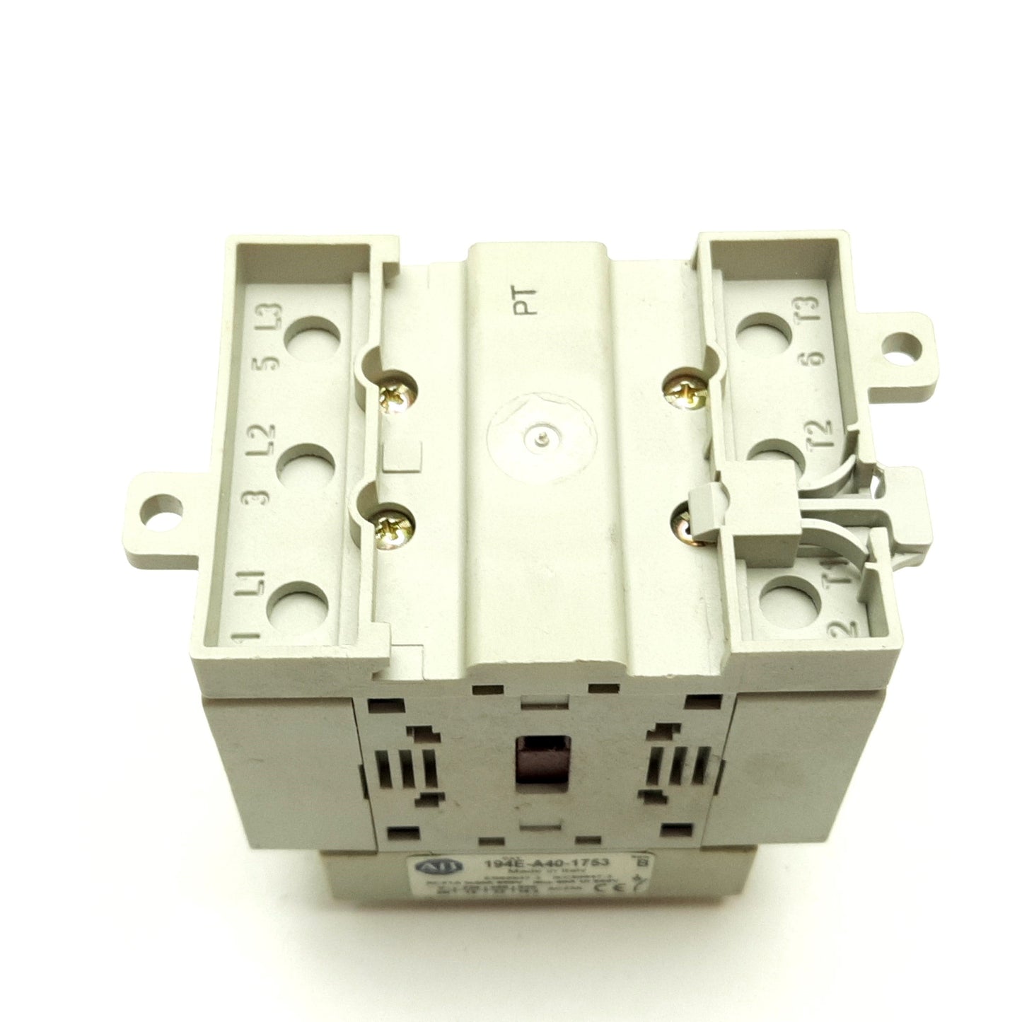 Used Allen Bradley 194E-A40-1753 Disconnect Load Switch 3-Pole, 600VAC 40A, DIN Rail