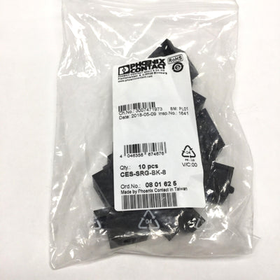 New Lot of 10 Phoenix CES-SRG-BK-8 Cable Sealing Frame Sleeve, 1-Conductor, Ø7-8mm