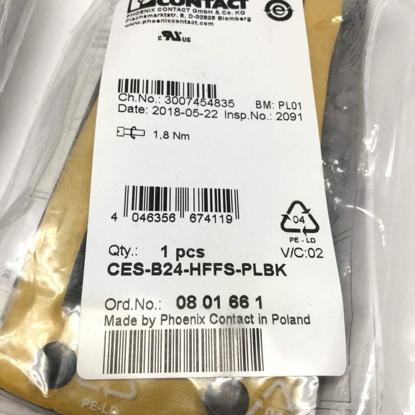 New Lot of 2 Phoenix CES-B24-HFFS-PLBK Cable Sealing Frame 10-Sleeve w/Locking Latch