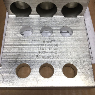 New – Open box Blackburn Ilsco ADR60-34D Mechanical Lug, Aluminum 600kcmil, 3-Conductor, 6-Hole