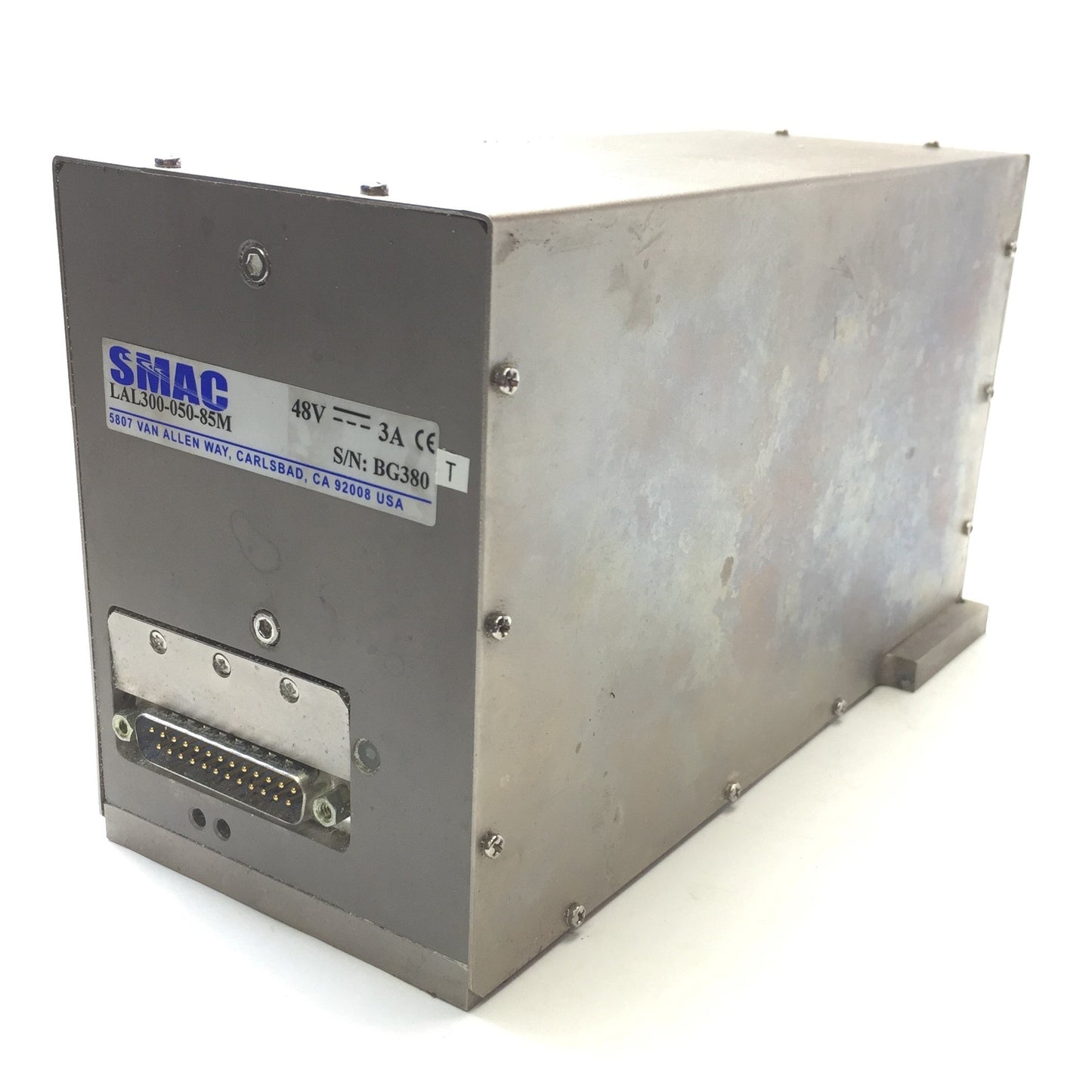 Used SMAC LAL300-050-85M Linear Actuator Stroke: 50mm, Shaft: 12mm, Voltage: 48VDC 3A
