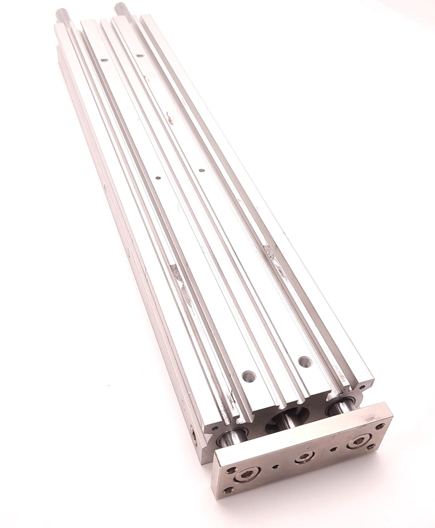 Used SMC MGPM20350Z Compact Guided Cylinder 20mm Bore, 350mm Stroke, M5x0.8 Ports
