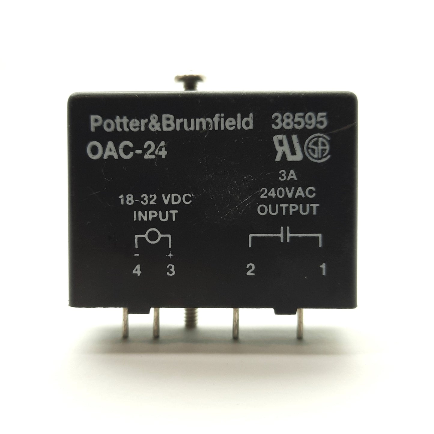 Used Lot of 7 Potter & Brumfield OAC-24 Solid State Relay, 18-32VDC Input, 240VAC 3A