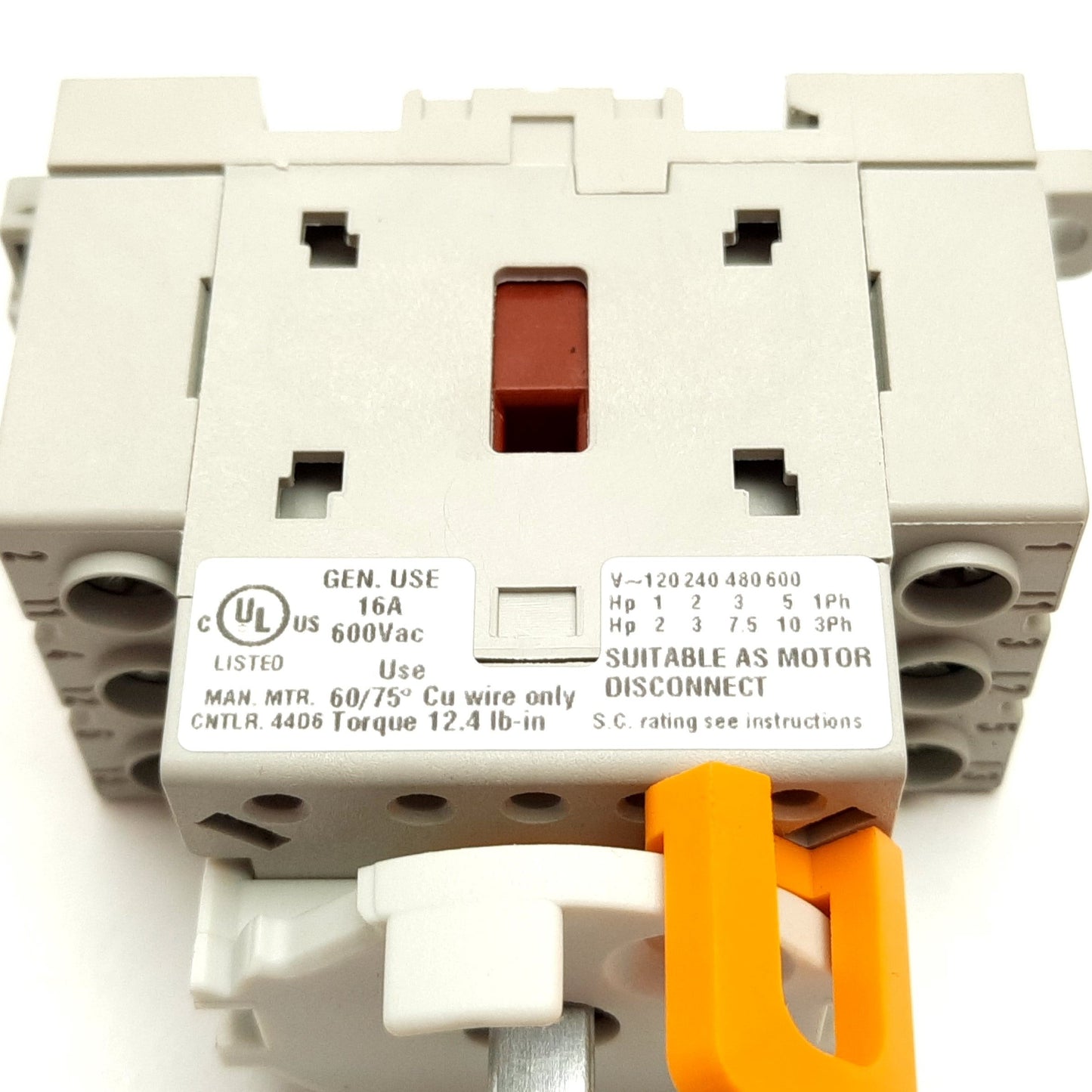 Used Allen Bradley 194E-A16-1753 Disconnect Switch, 3-Pole, 600VAC 16A, DIN Rail