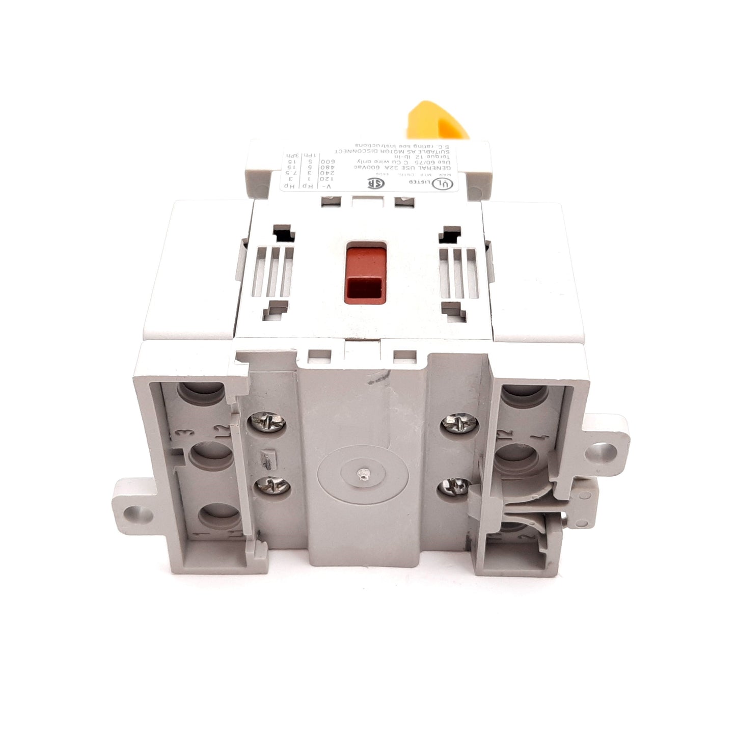 Used Allen Bradley 194E-A32-1753 Disconnect Switch, 3-Pole, 600VAC 32A, DIN Rail