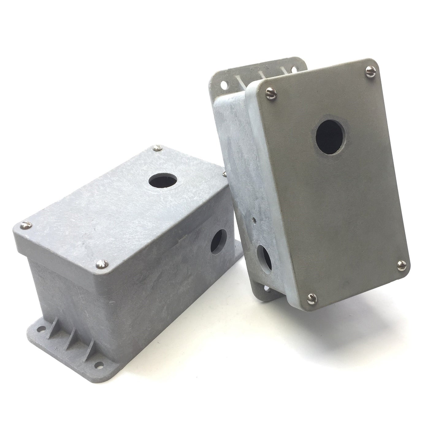 Used Lot of 2 Carlon CP200NB Pushbutton Enclosure, Nylon, Gray, 3.3x3.5x7.1" *Holes*