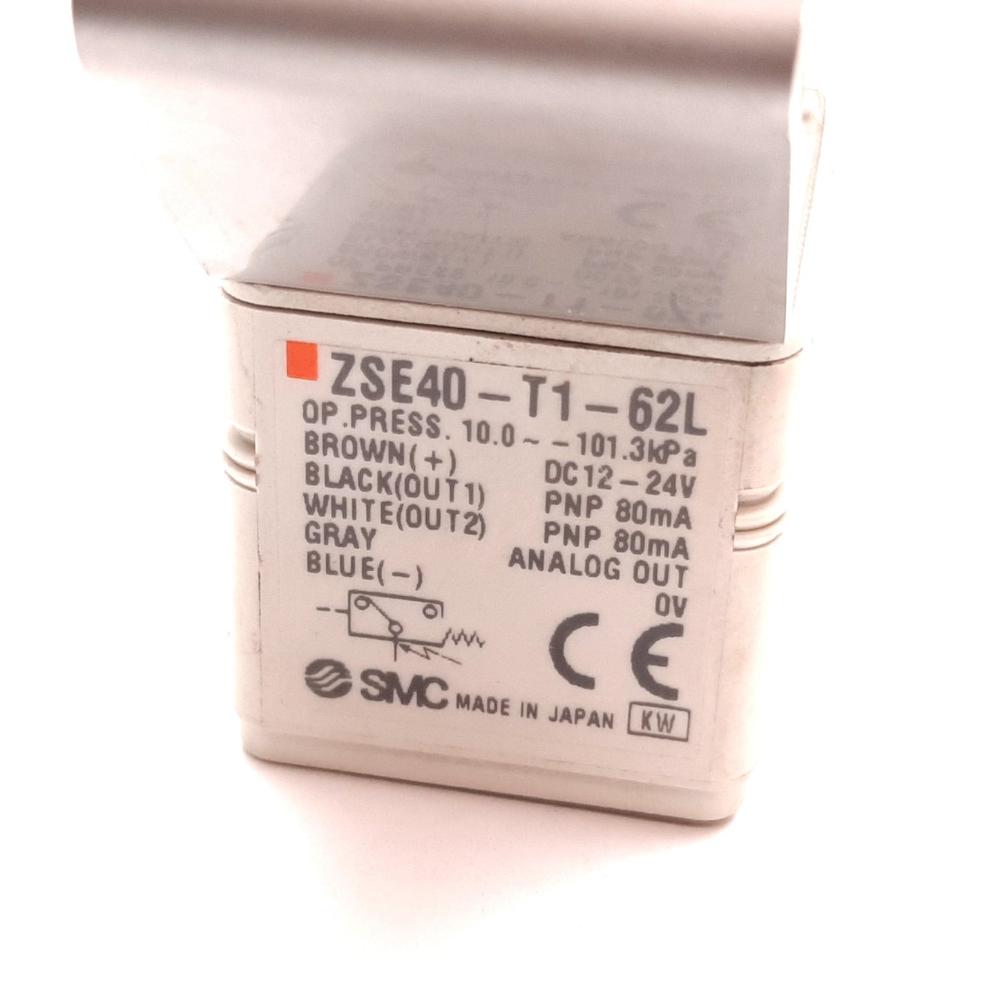 Used SMC ZSE40-T1-62L Digital Vacuum Pressure Switch 10 to -101.3kPa, 12-24VDC 1/8NPT