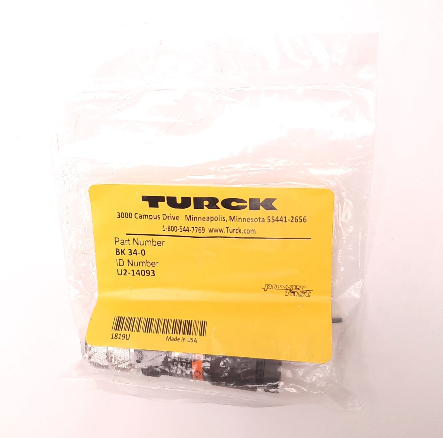 New – Open box Turck BK34-0 Field Wireable Sensor Plug M16x0.75, 600v AC, 15 A, 8 to 11mm Cable