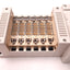 Used SMC VV5Q21-06C6T0-NS Manifold, C6 One Touch, 6 Station, Name Plate, Silencer