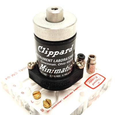 Used Clippard R343 Minimatic Modular Delay Valve, 3-Way, Pilot: 40psi, W/ CM-04 Base