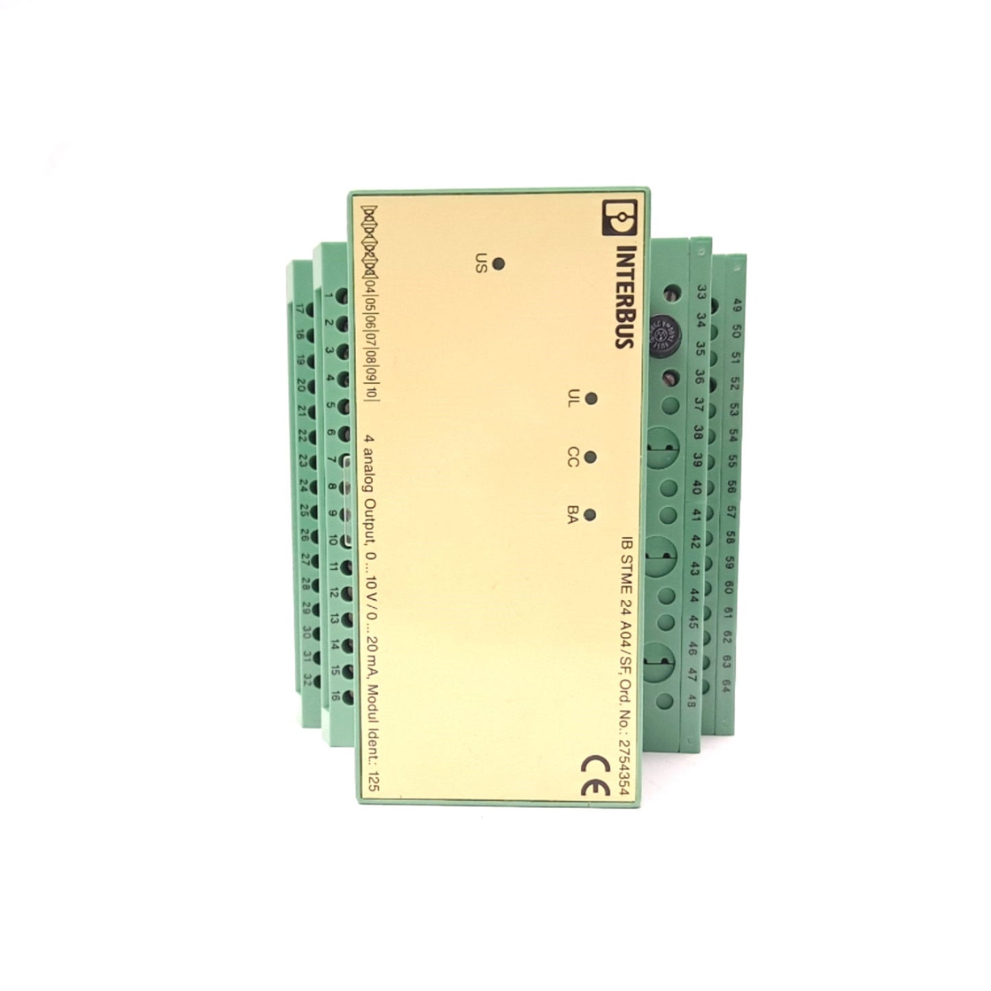 New Phoenix Contact IB ST 24 AO 4/SF Analog Output Module 4 Outputs 24 VDC 130mA