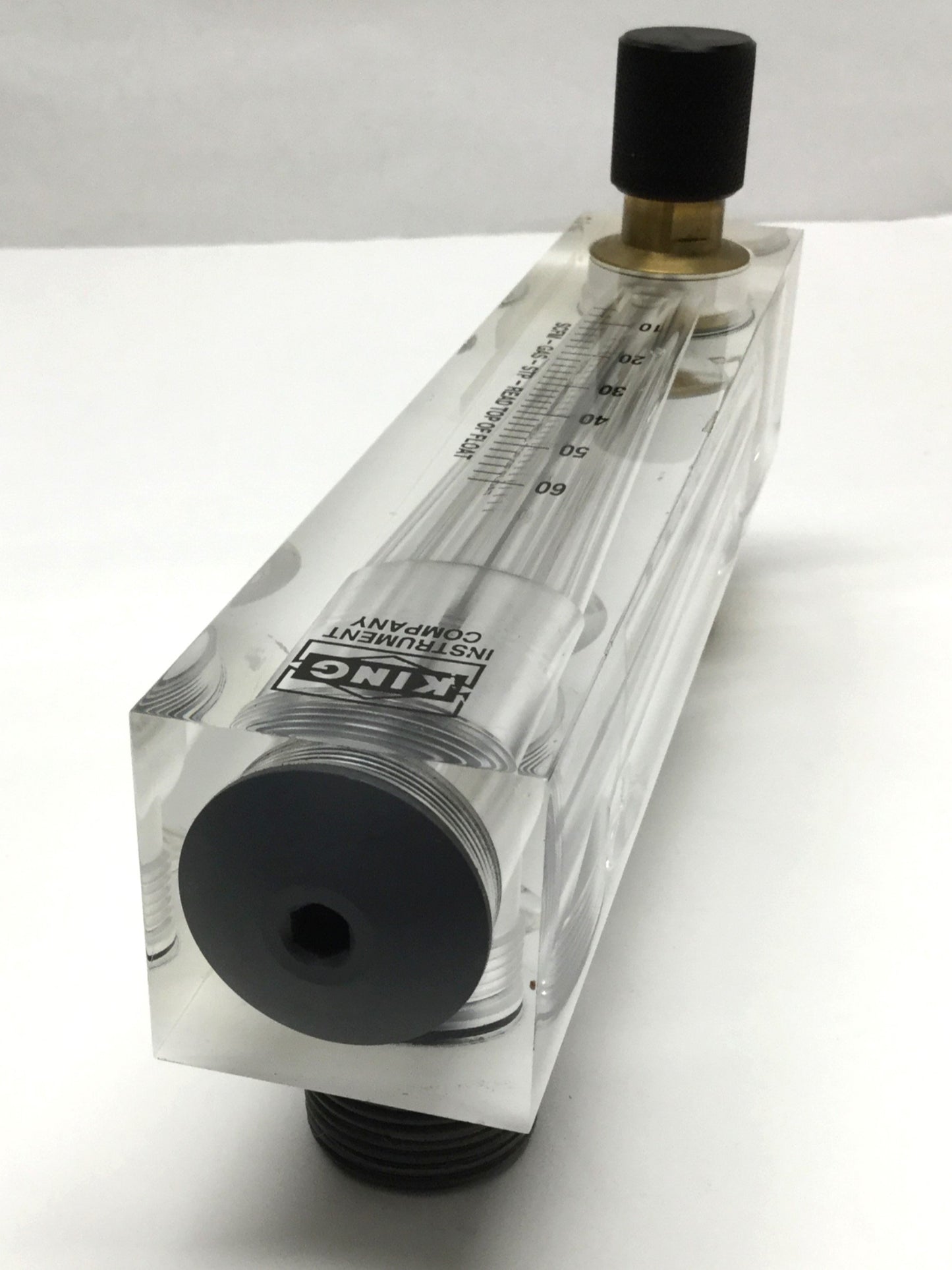 Used King Instrument 75302116C03 Rotameter Air Flow Meter Gauge, Acrylic, 60 SCFM