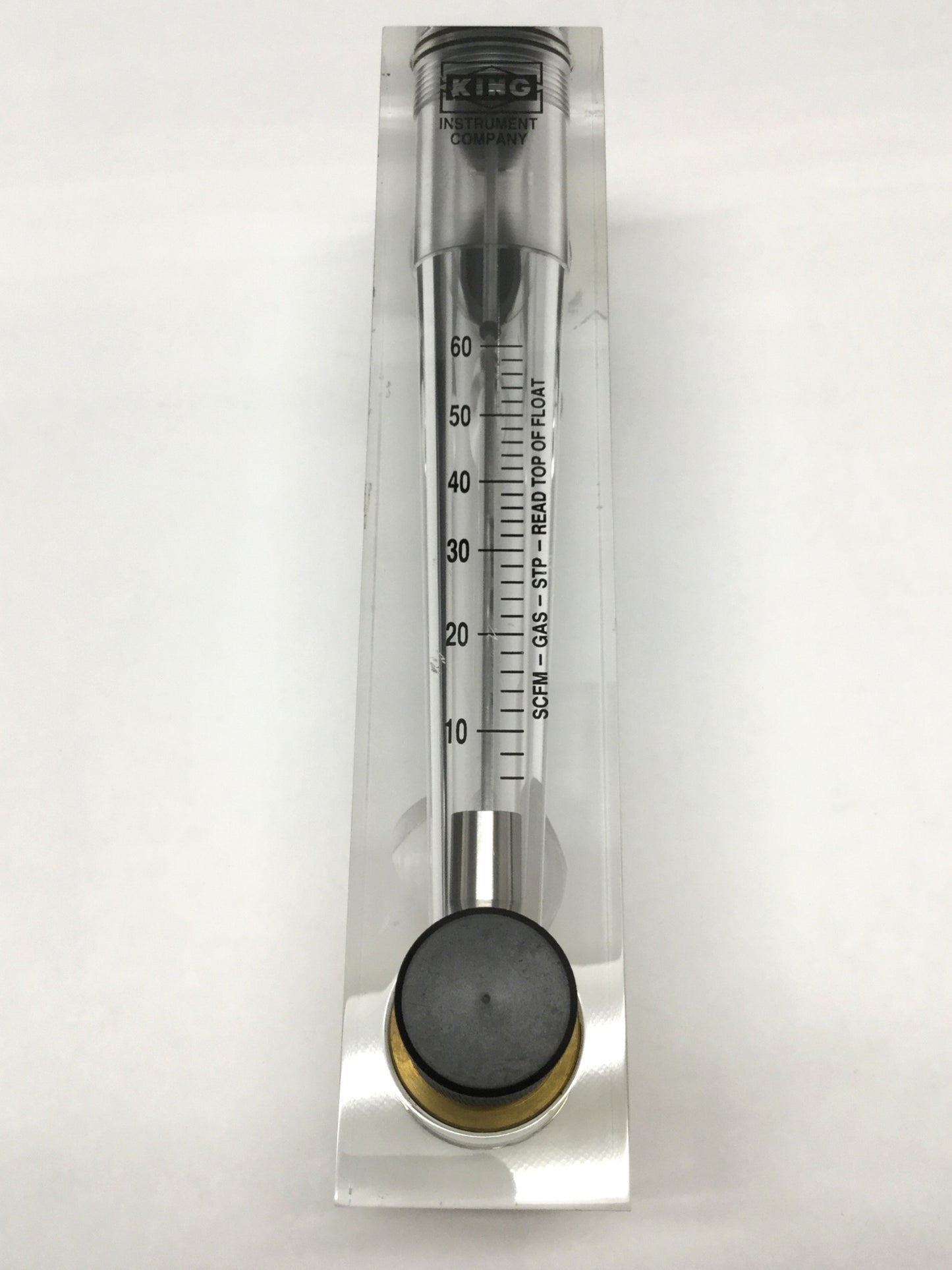 Used King Instrument 75302116C03 Rotameter Air Flow Meter Gauge, Acrylic, 60 SCFM