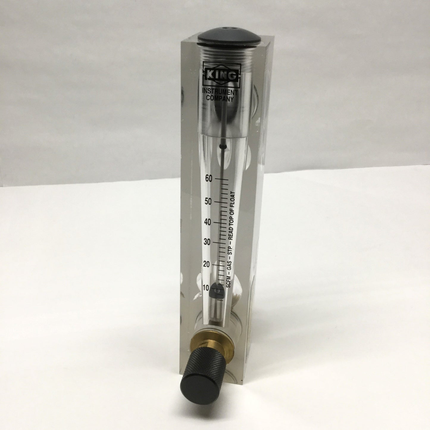 Used King Instrument 75302116C03 Rotameter Air Flow Meter Gauge, Acrylic, 60 SCFM
