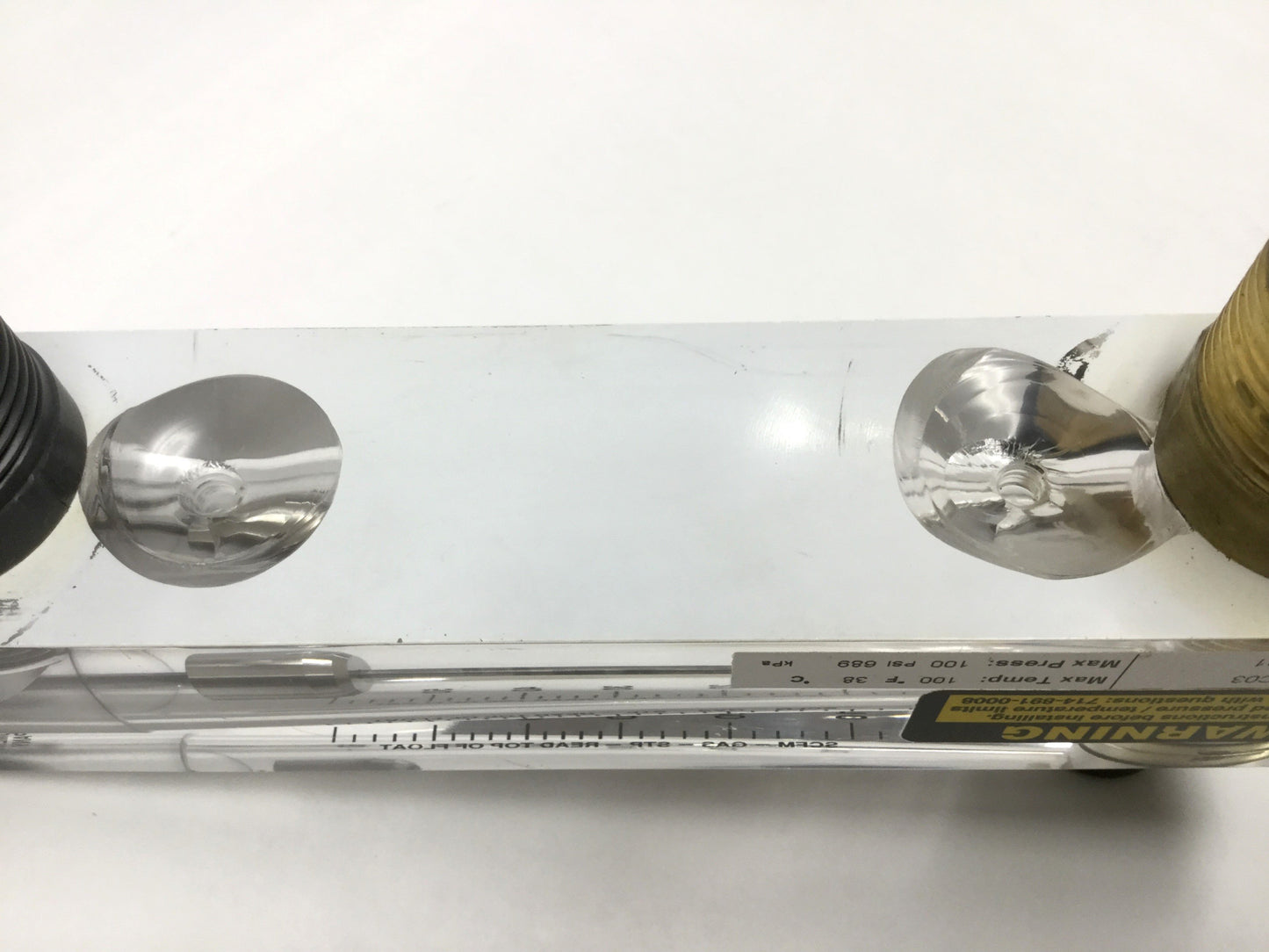 Used King Instrument 75302116C03 Rotameter Air Flow Meter Gauge, Acrylic, 60 SCFM