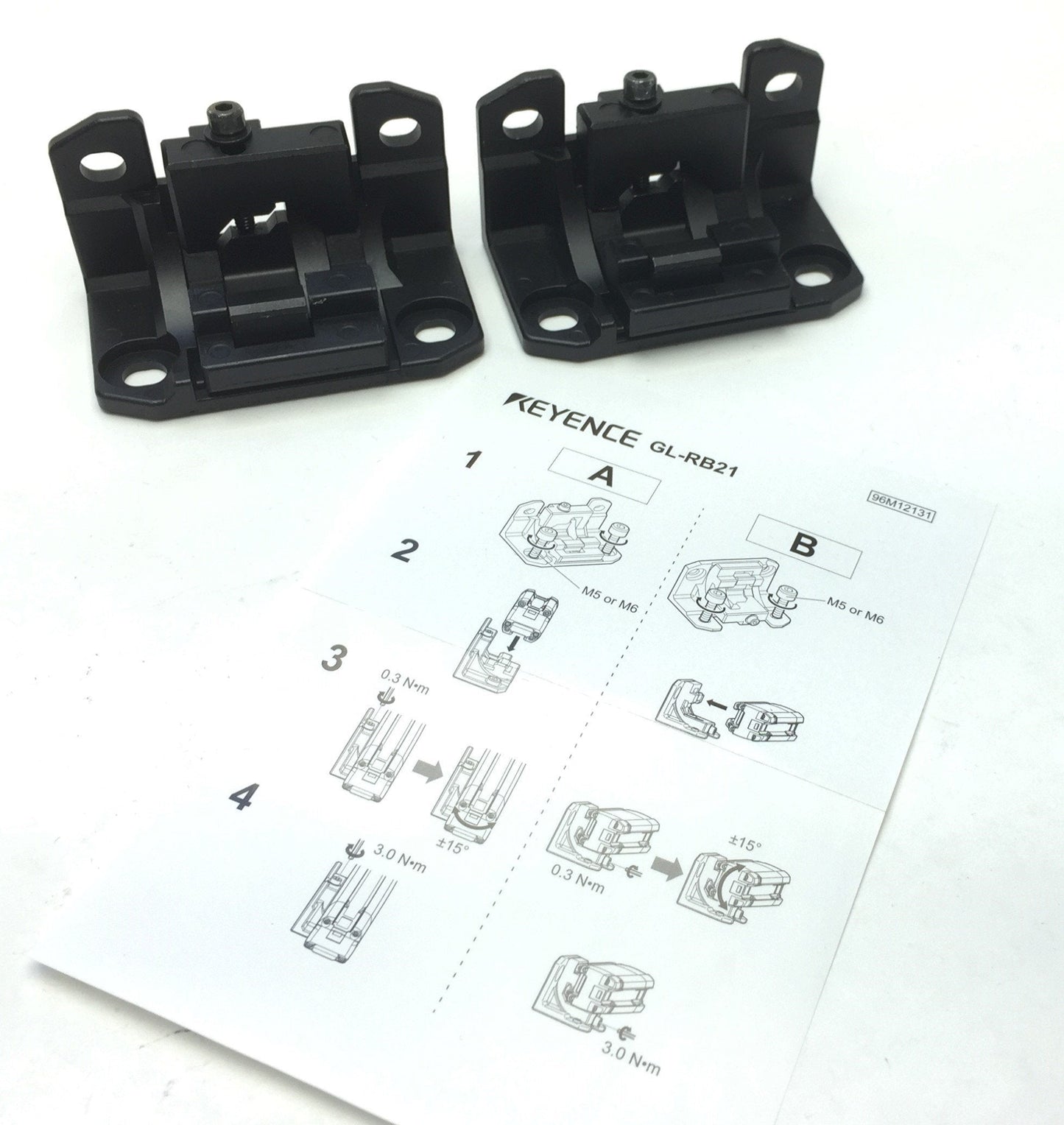 New Keyence GL-RB21 No Dead Zone Deadspace Safety Light Curtain Mounting Brackets 2x