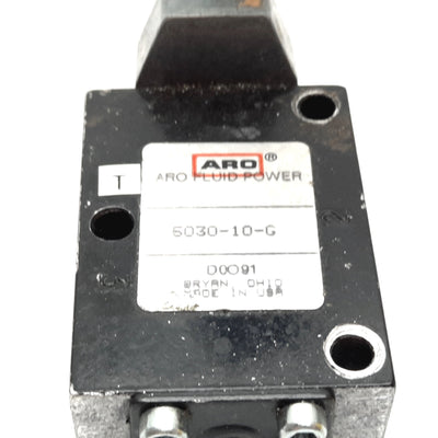 Used ARO 5030-10-G Air Control Valve, 2-Position 3-Port, Manual Actuation, 1/8" NPT
