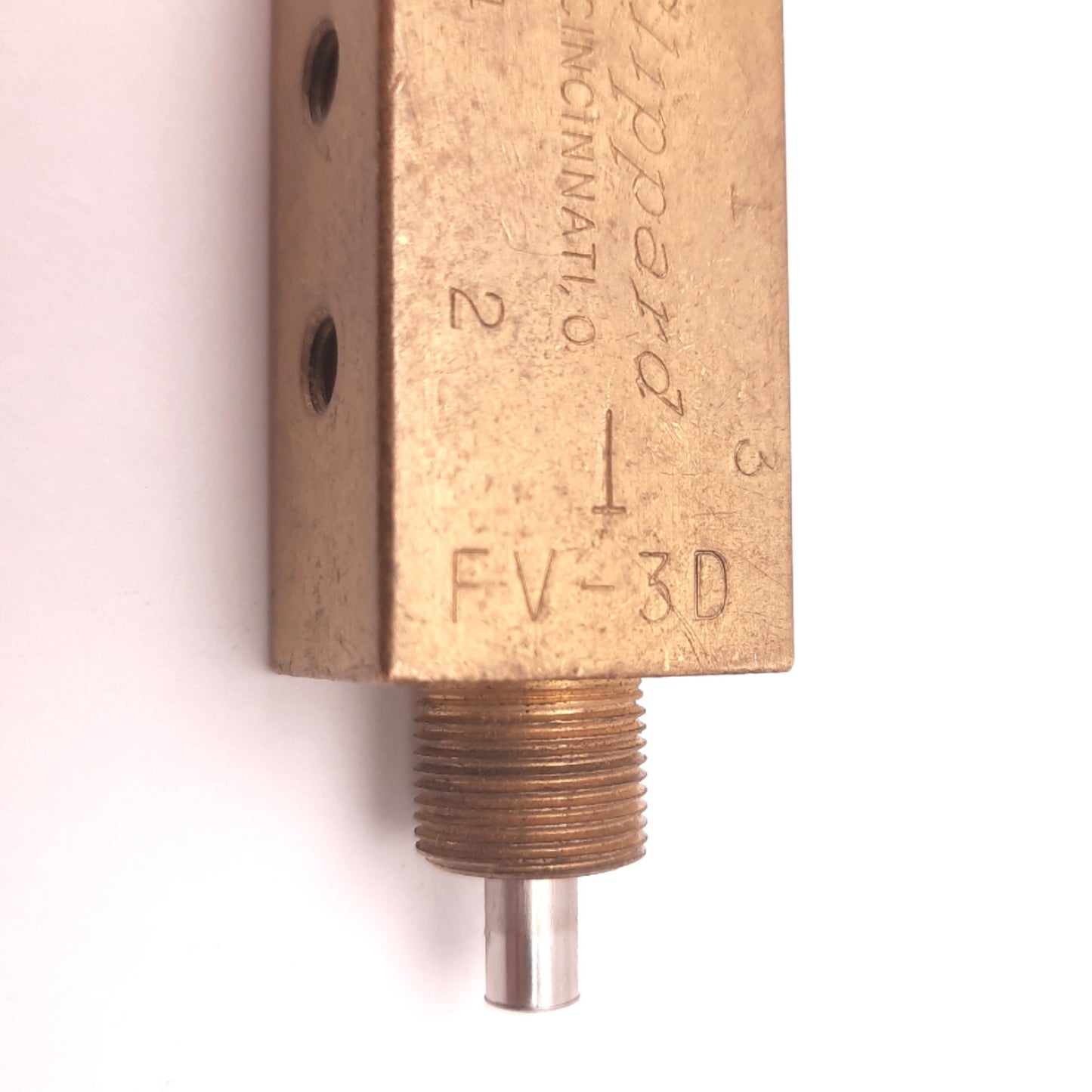 Used Clippard FV-3D Ported Stem Valve 150 Psig Max, 10-32 Thread, 1.5 Lbs Force