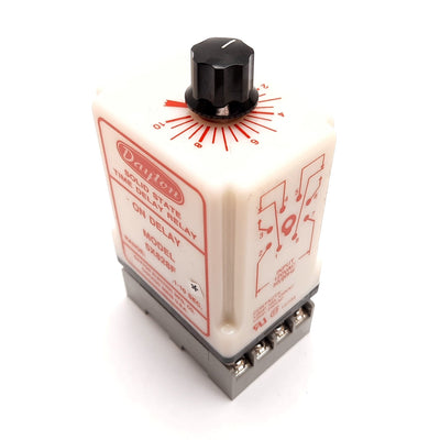Used Dayton 5X828F Solid State Time Delay Relay, On Delay, 0.1-10Sec, 120VAC w/Socket
