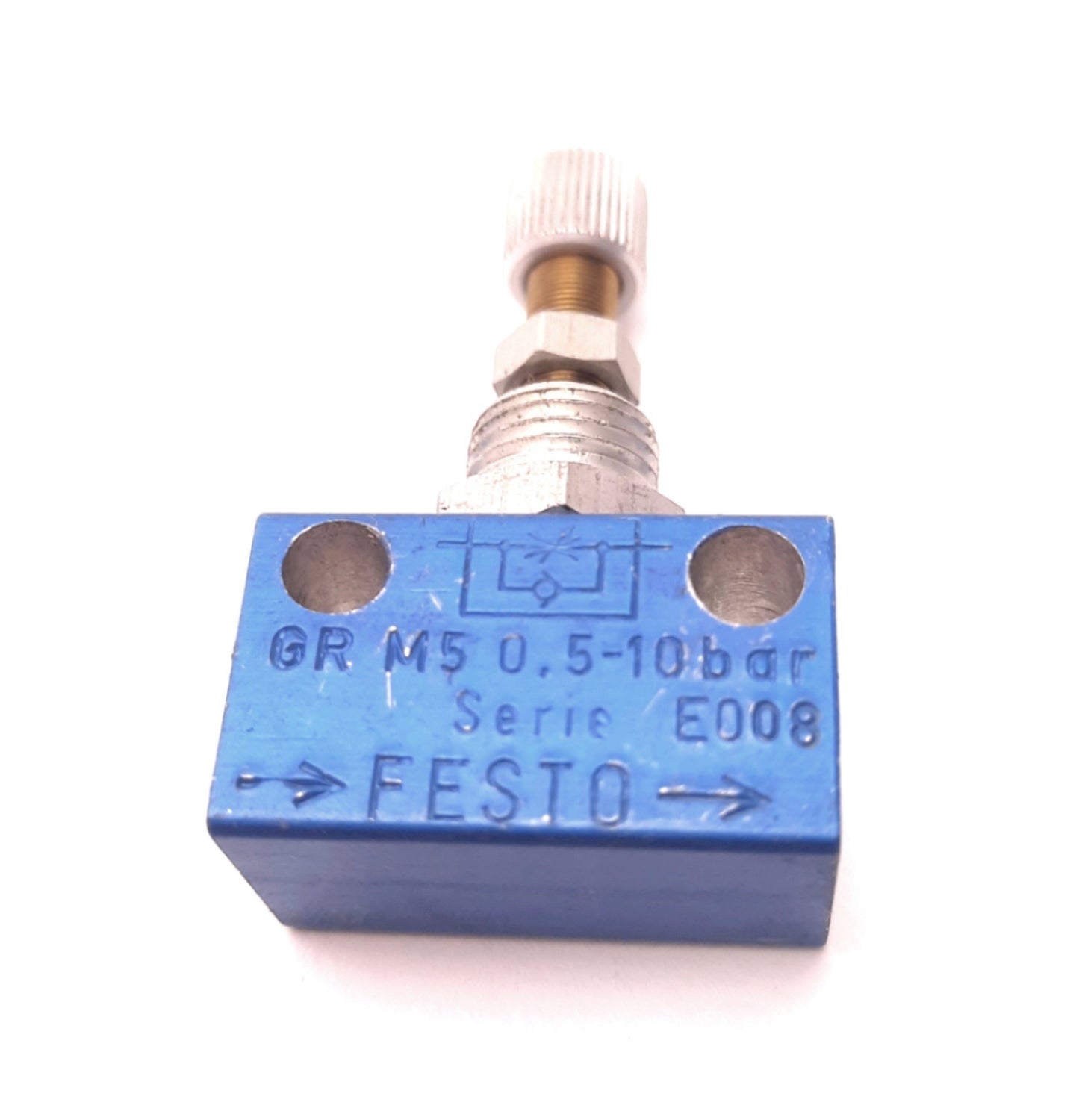 Used Lot of 4 Festo M5-0.5-10Bar Flow Control Valve, M5x0.8 Ports, 0.5 to 10 Bar