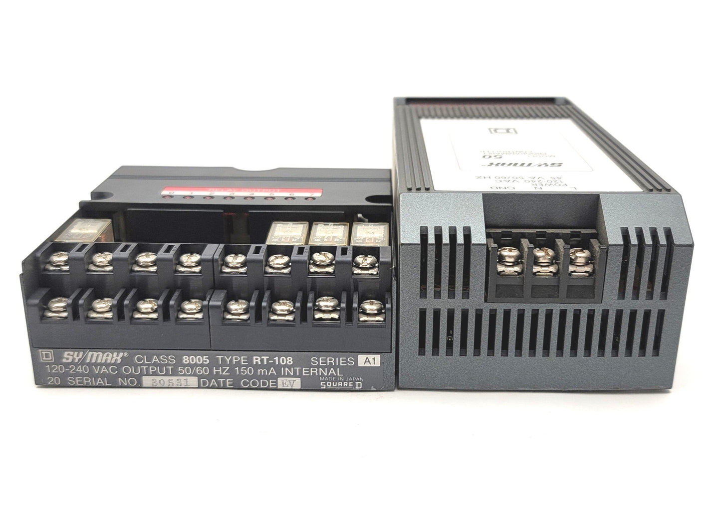 Used Square D 8005 CP-50 SY/MAX Model 50 Programmable Controller, RT-108 Relay Module