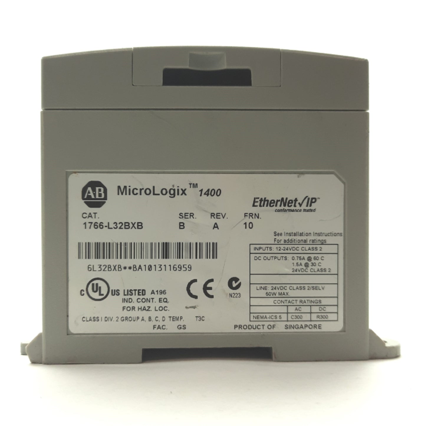 Used Allen Bradley 1766-L32BXB Series B MicroLogix 1400 Programmable Controller 24VDC