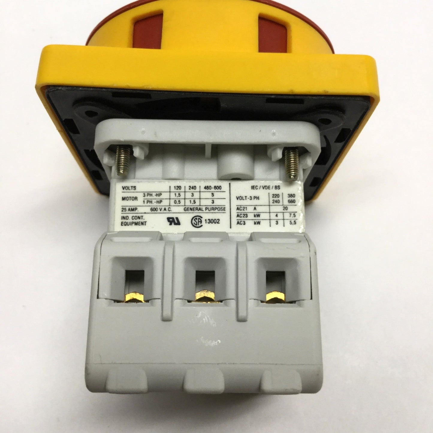 Used Allen Bradley 194E-E20-1753 Disconnect Switch 25A 3-Pole w/Rotary ON-OFF Handle