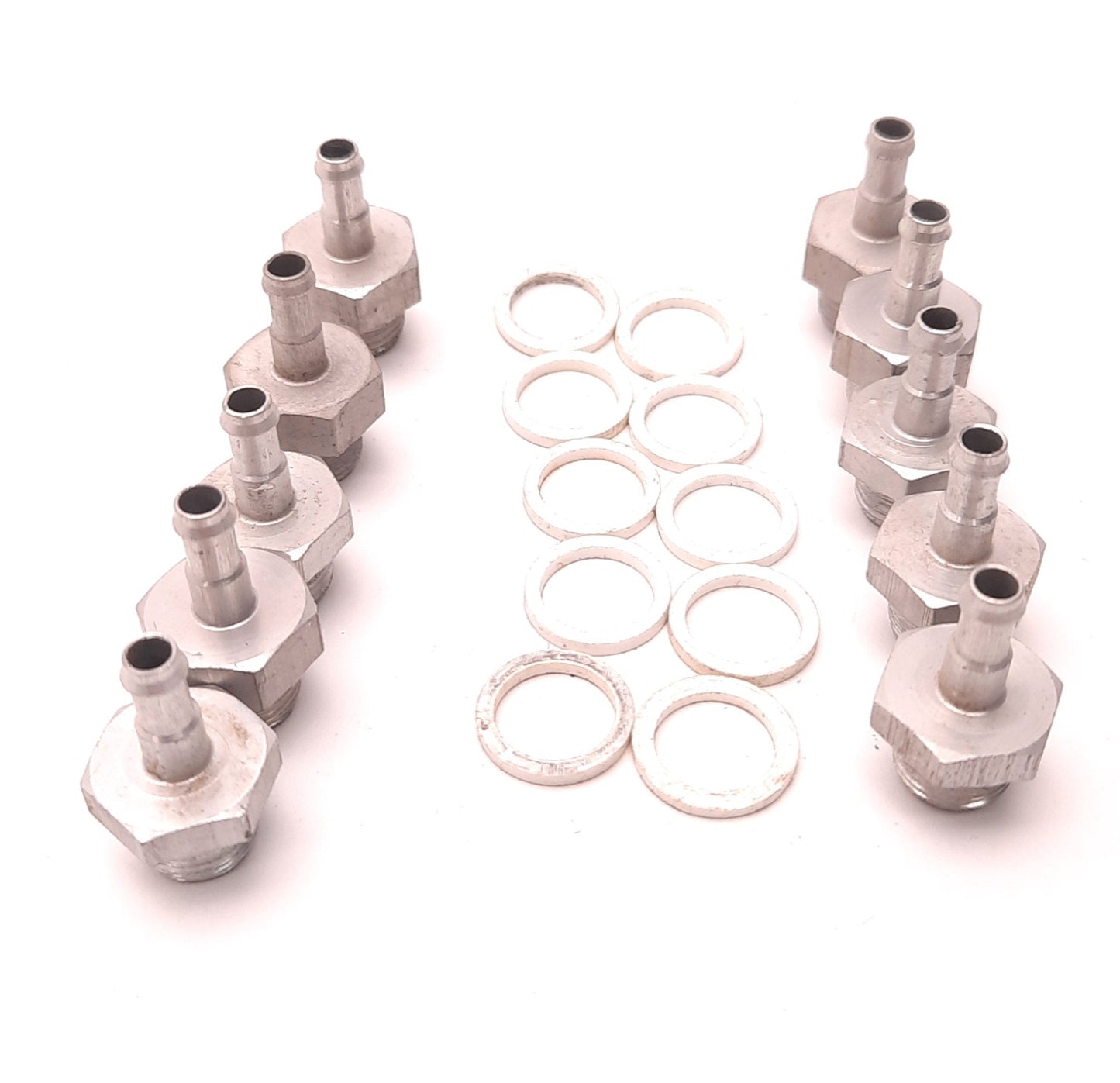 Used Lot of 10 Festo CN-1/8-PK-6 Straight Pneumatic Barb Fitting w Hex, G1/8", 8mm