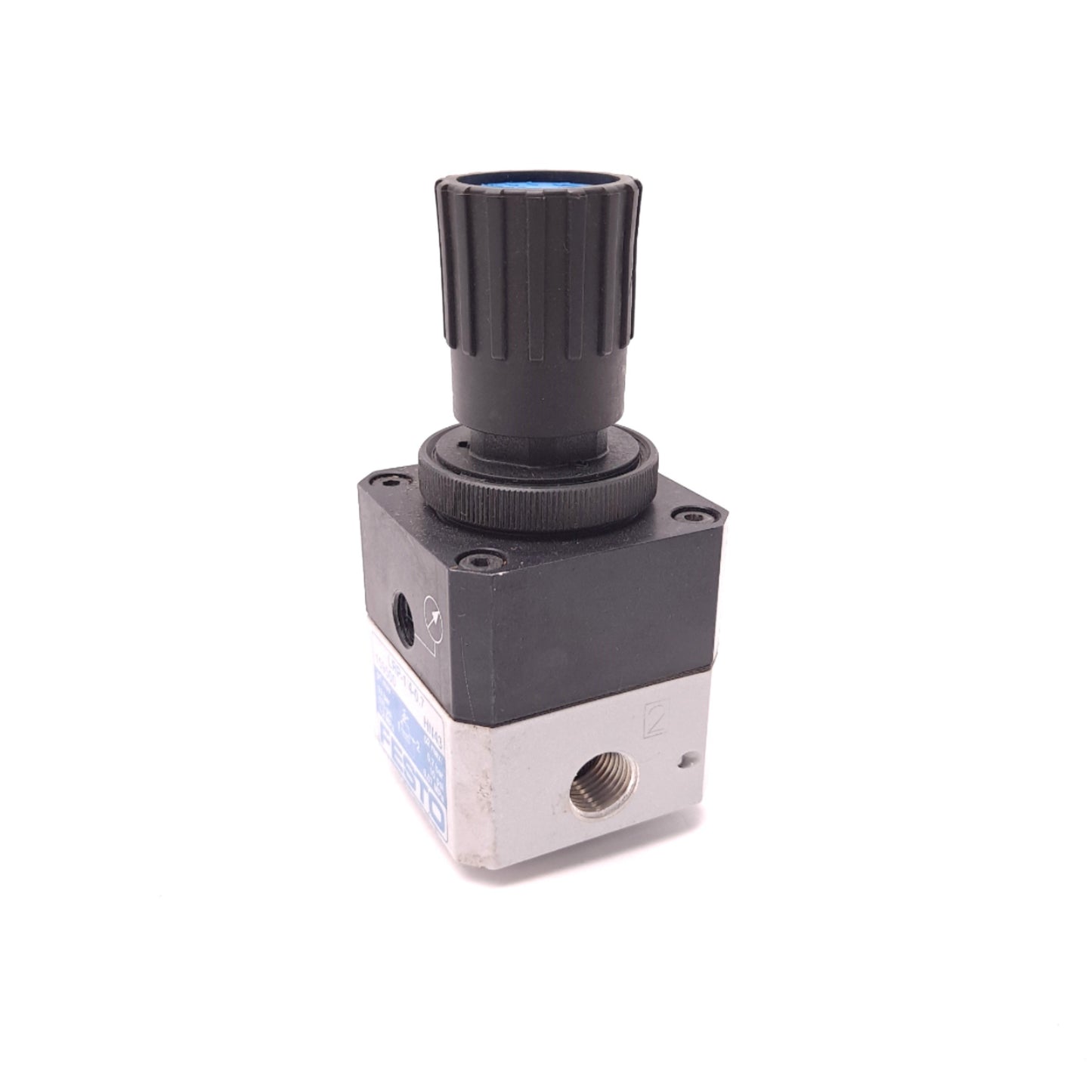 Used Festo LRP-1/4-0.7 Pressure Regulator, Inlet: 12bar, Outlet: 0.7bar, Ports: G1/4