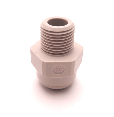 New – Open box Lot of 10 John Guest 58157 Speed Fit Pipe Connector, 3/8 NPTF, 1/2" Tube