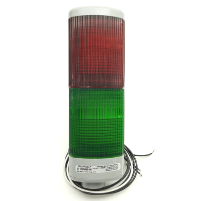 Used Edwards Signaling 102PMBS-N5 Triliptical Stack Light Solid Green Strobe Red 120V