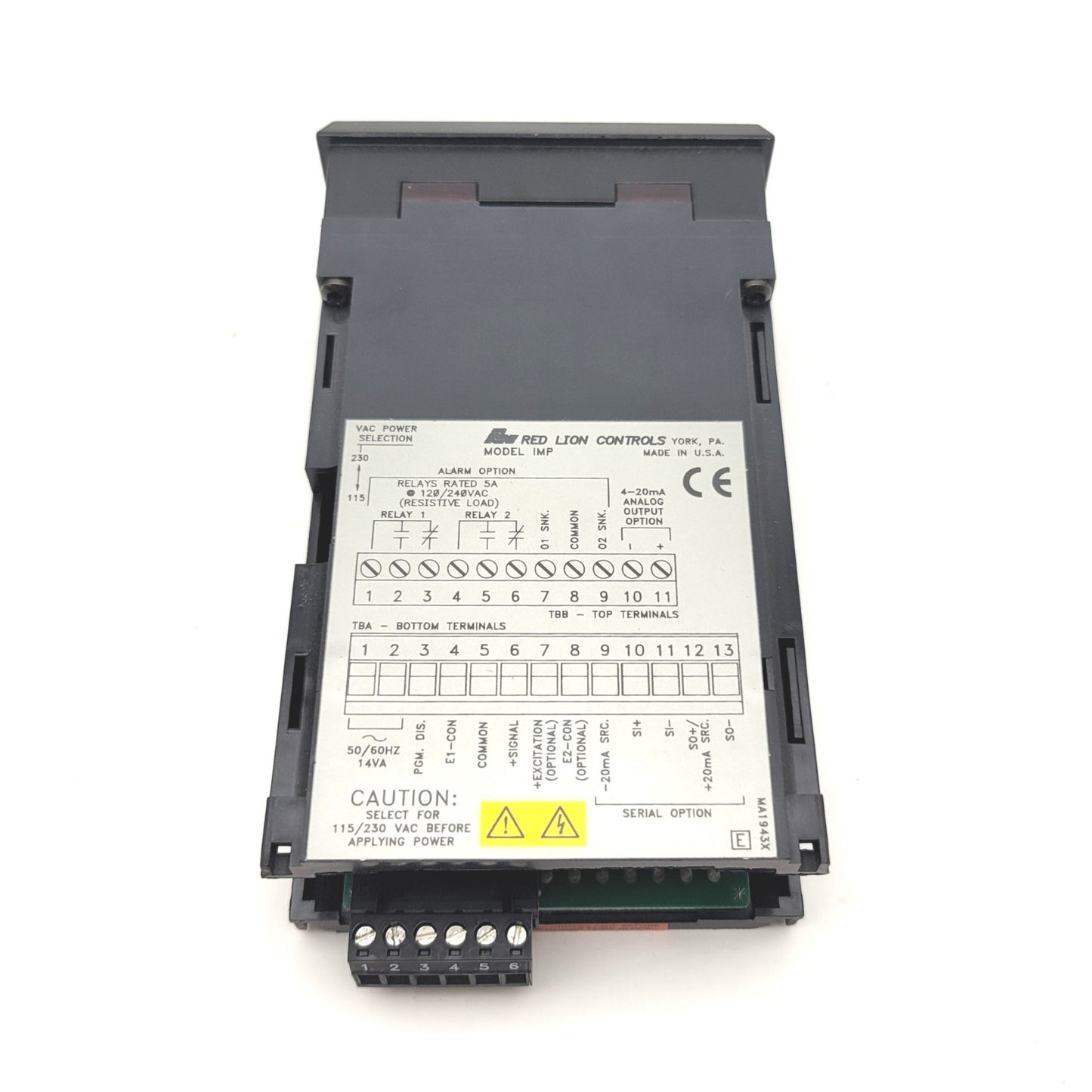 Used Red Lion Controls Model IMP Apollo Intelligent Process Meter 0-50mA, 115-230VAC