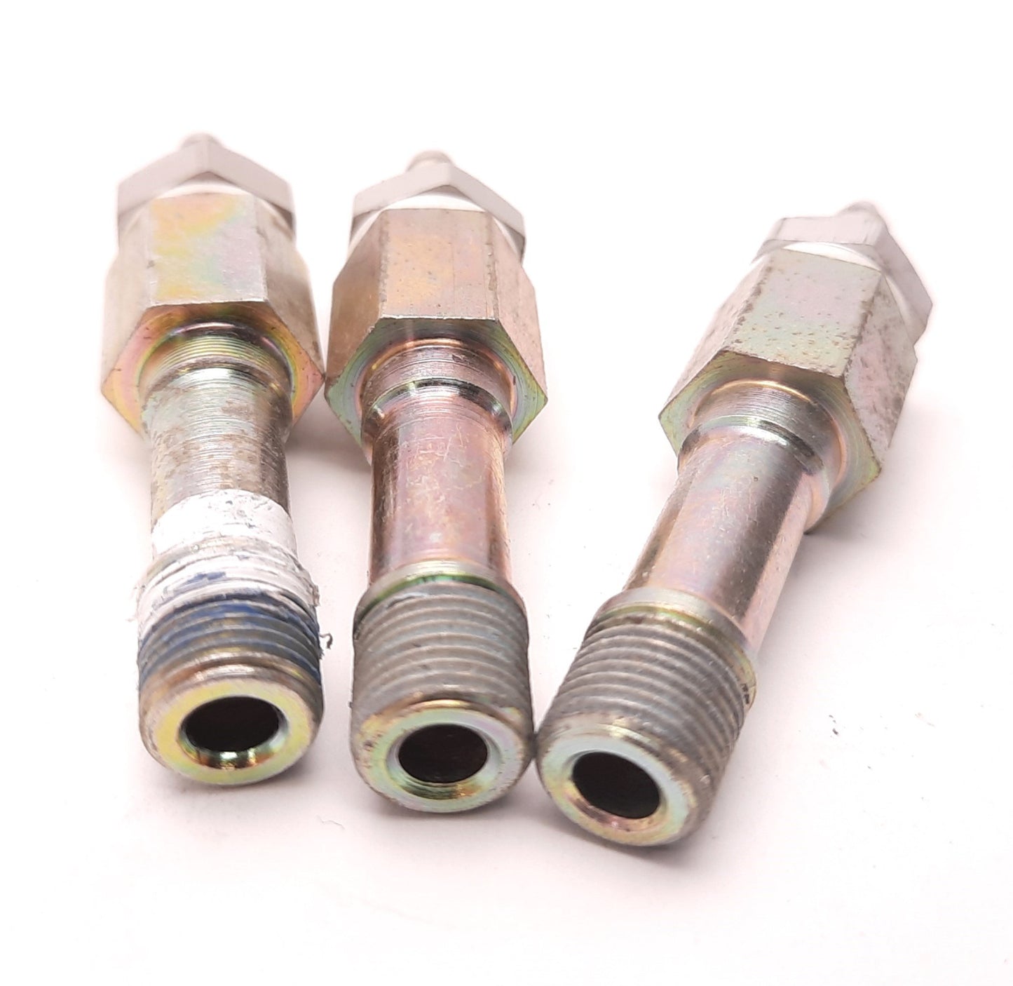 Used Lot of 3 Festo VT-1/8-AJK-P Hollow Bolt with 3/16" Barb Fitting Installed, G3/8