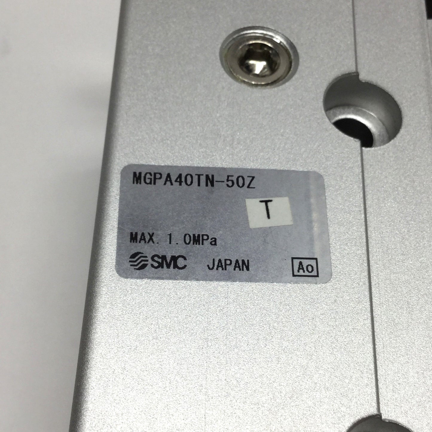Used SMC MGPA40TN-50Z Ball Bearing Compact Guide Cylinder, 40mm Bore, 50mm Stroke