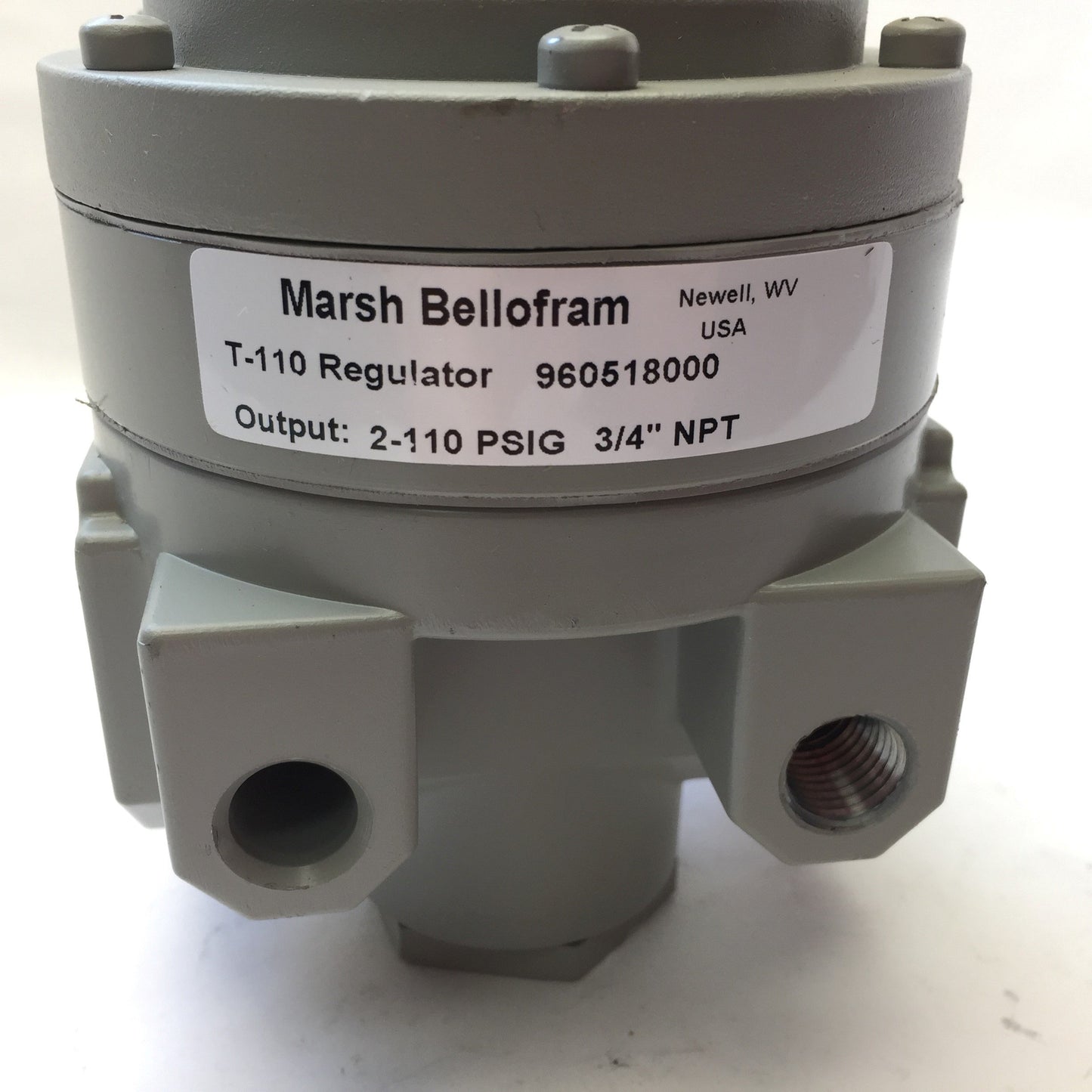 New Marsh Bellofram 960518000 T-110 Regulator, Output: 2-110 PSIG, Ports: 3/4" NPT