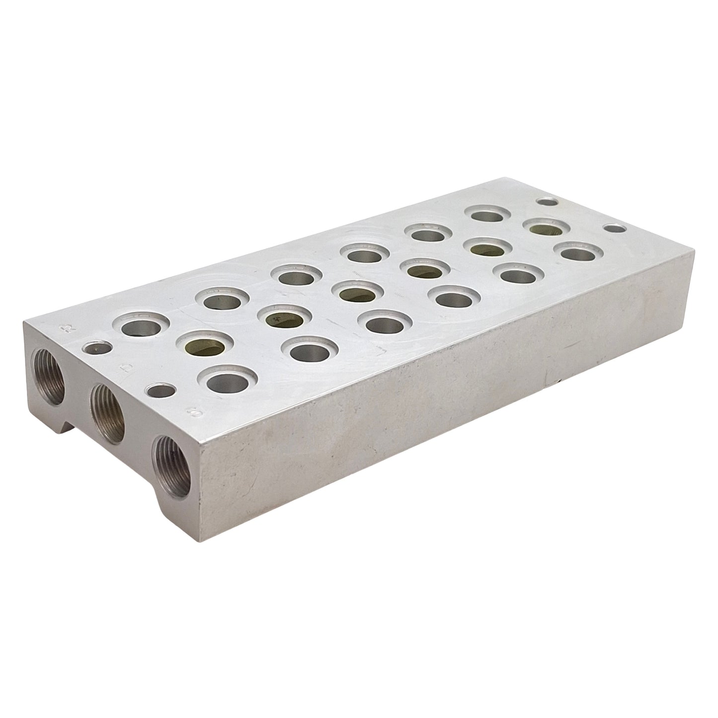 Used Festo PRS-1/8-6 B Valve Manifold Block, Aluminum, 6-Station, G3/8 Ports