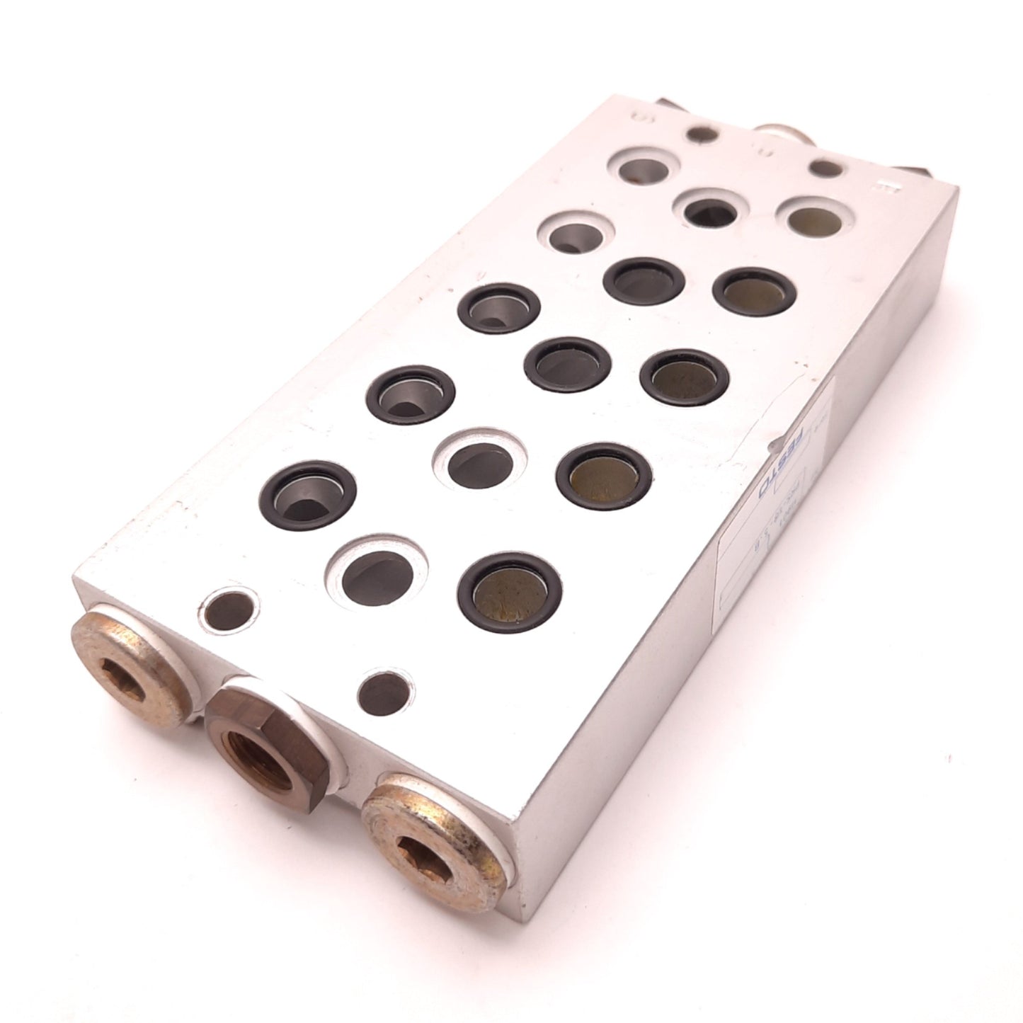 Used Festo PRS-1/8-5-B Manifold Block with Through Hole Mounting, G 3/8 Threads