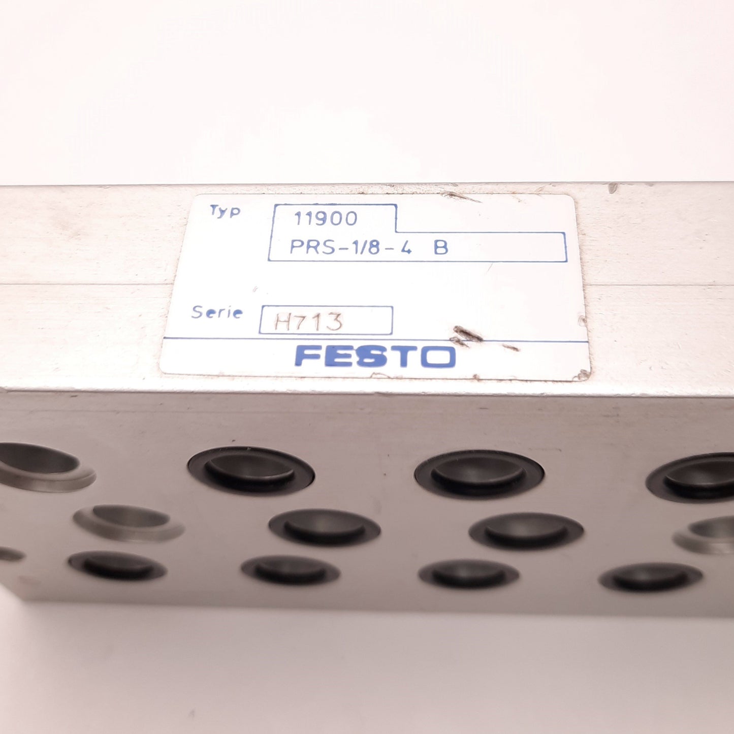 Used Festo PRS-1/8-4-B Manifold Block with Through Hole Mounting, G 3/8 Threads