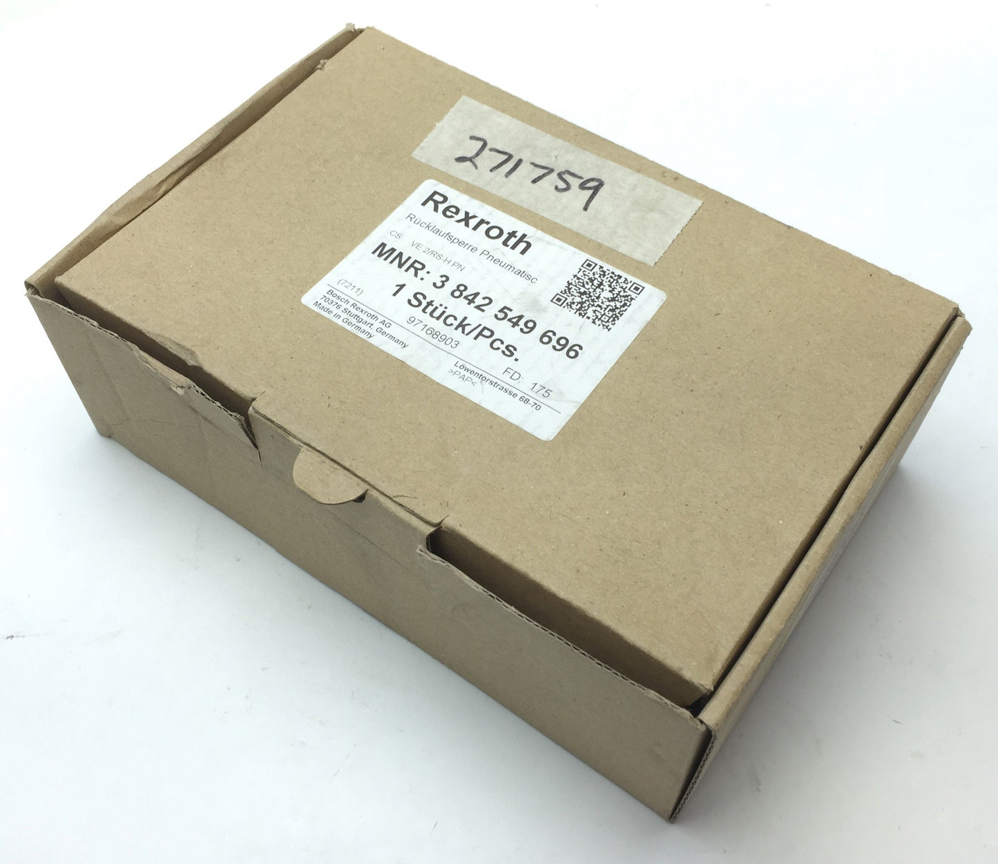 New – Open box Bosch Rexroth 3842549696 VE 2/RS-H VE4/RS Return Stop Spring-Loaded Safety Catch
