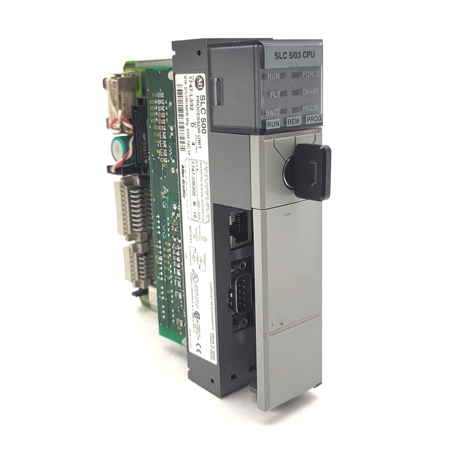 Used Allen Bradley 1747-L532 Ser D SLC 500 Processor Unit, 16K Memory, 5/24VDC