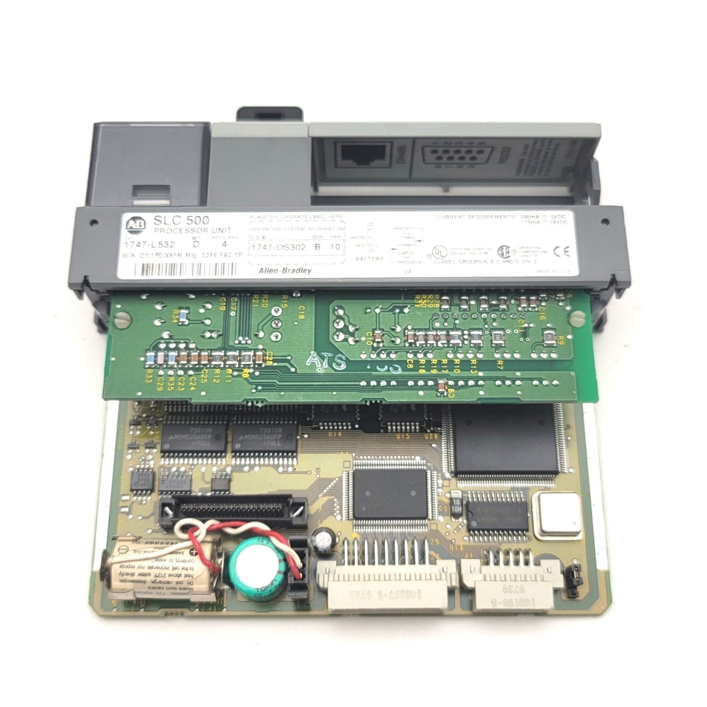 Used Allen Bradley 1747-L532 Ser D SLC 500 Processor Unit, 16K Memory, 5/24VDC