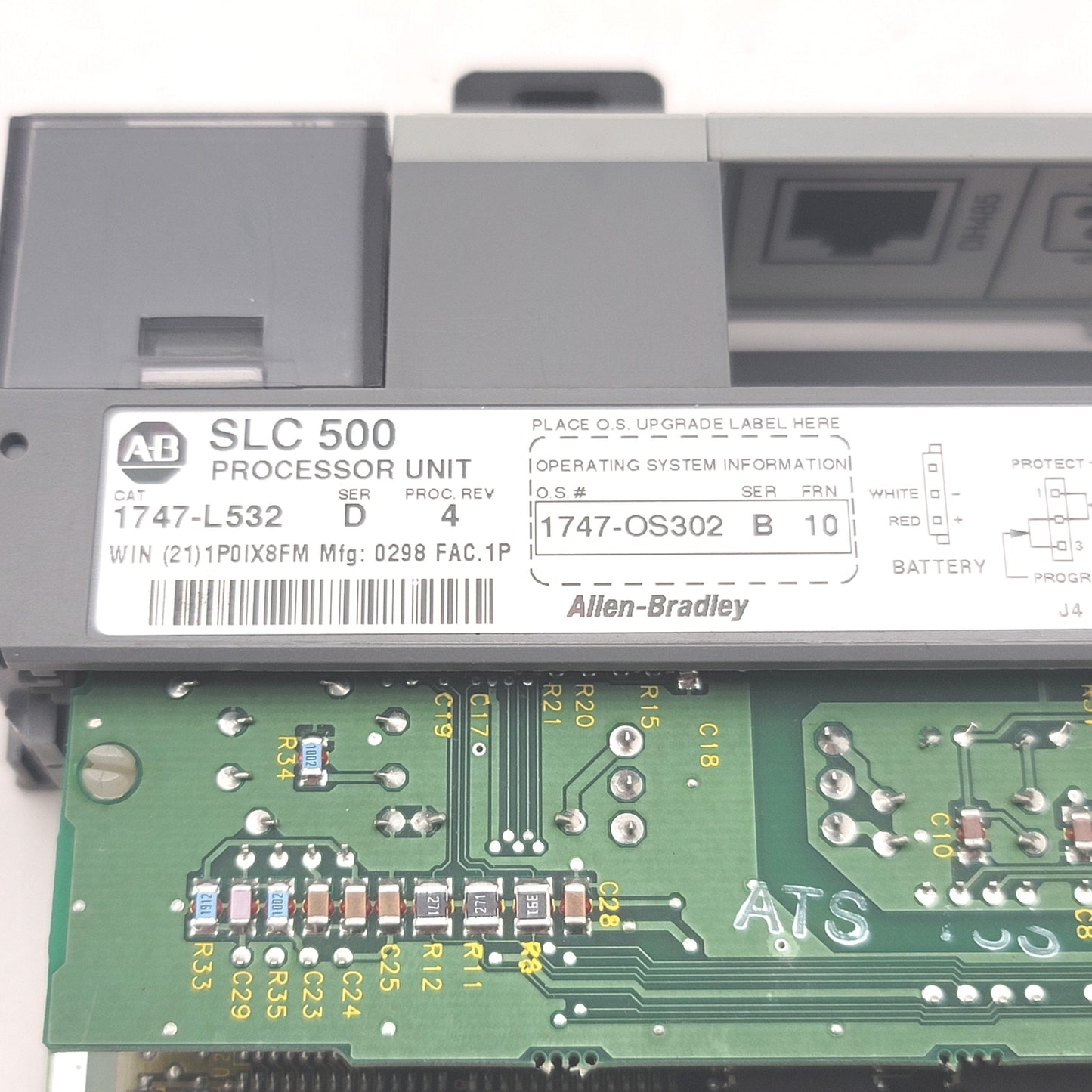 Used Allen Bradley 1747-L532 Ser D SLC 500 Processor Unit, 16K Memory, 5/24VDC