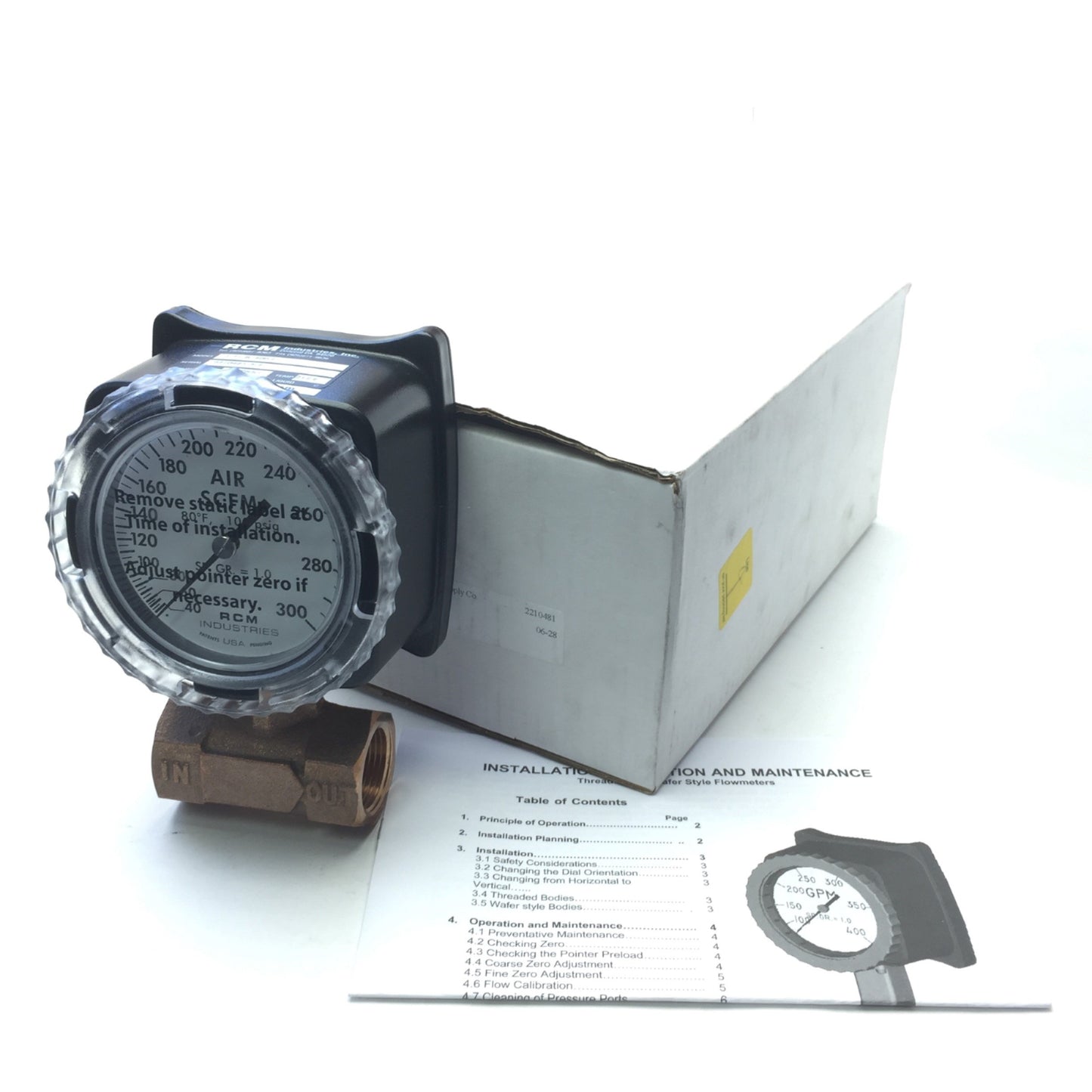 New RCM Industries 1-71-R-300-I Differential Pressure Flow Meter, 180PSIG Max, 212°F