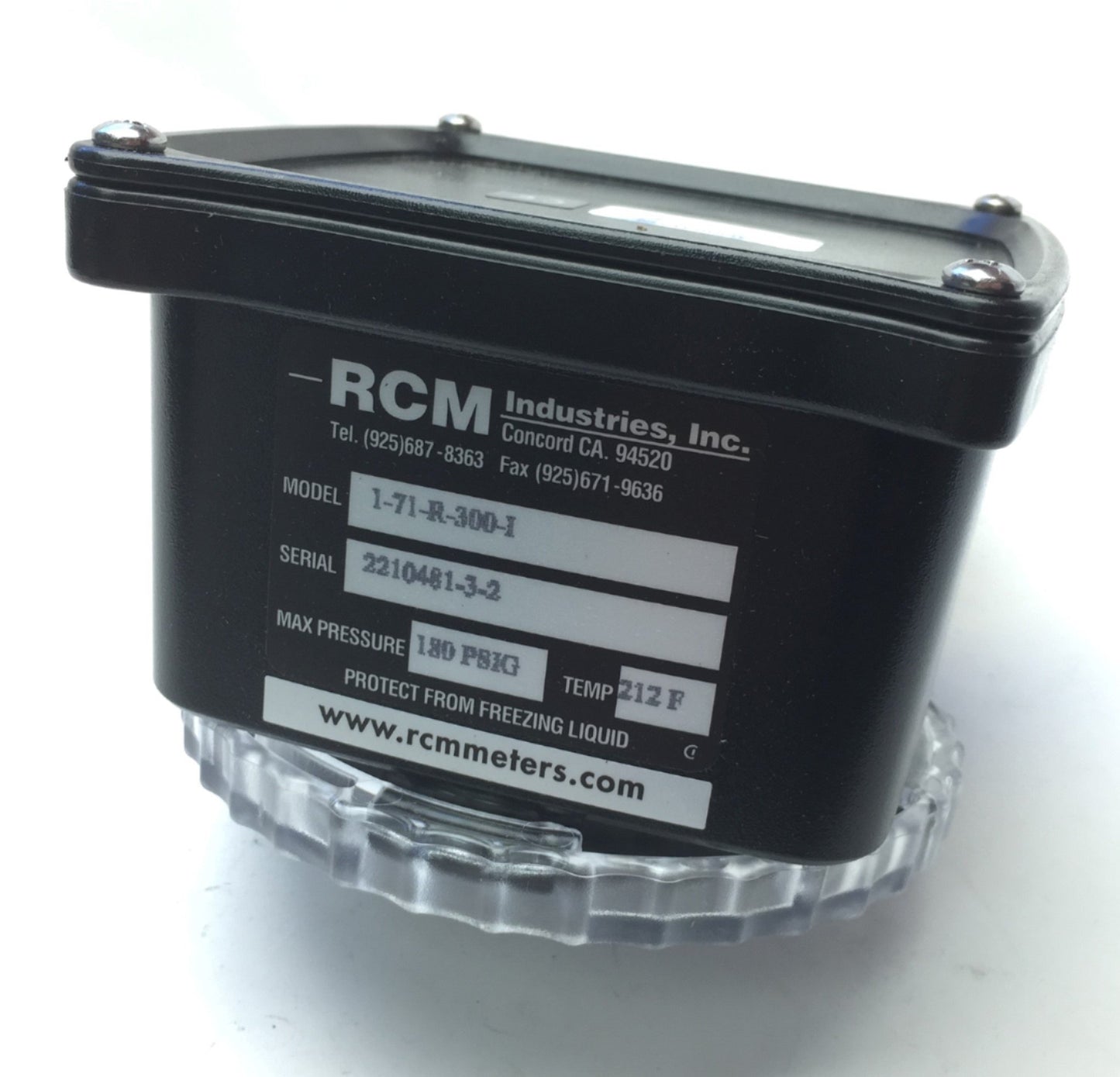 New RCM Industries 1-71-R-300-I Differential Pressure Flow Meter, 180PSIG Max, 212°F