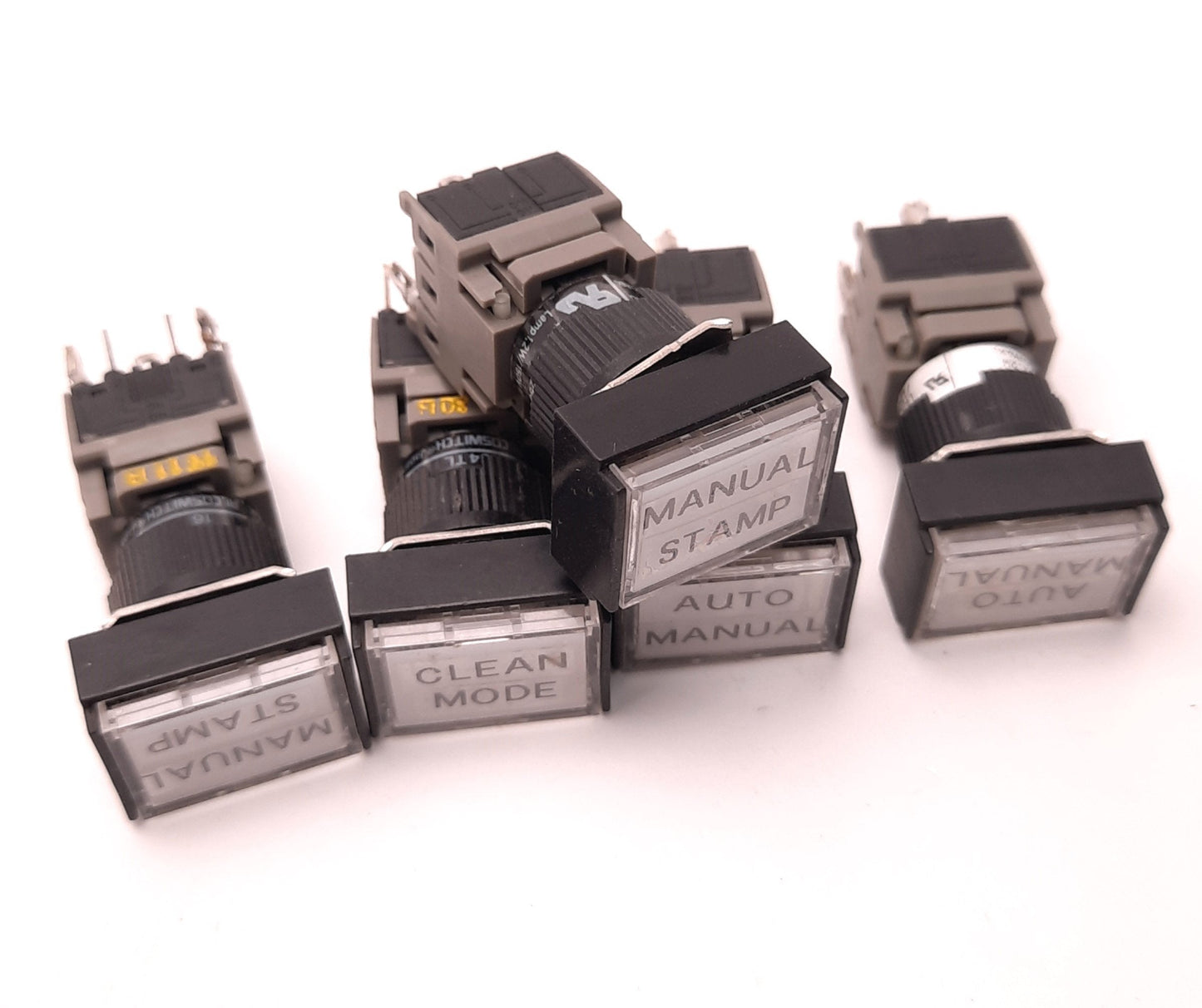 Used Lot of 5 Alcoswitch 164TL Illuminated Rectangular Pushbutton 5A 250VAC